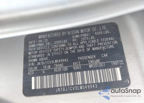 2020 Nissan Rogue Sport S Fwd Xtronic Cvt z USA, uszkodzony, nr VIN JN1BJ1CV3LW549943